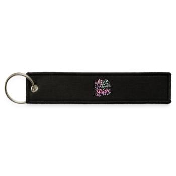 Boulderer Why Fall When You Can Flash - Jet Tag Keychain - black - Front