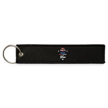 Red White and Blue 250 Years True American Flag - Jet Tag Keychain - black - Front
