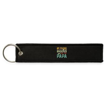 Papa Fishing Buddies - Jet Tag Keychain - black - Front