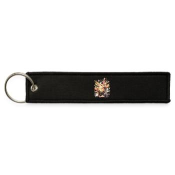 Bubble Tea Tapioca Beads Splash Art - Jet Tag Keychain - black - Front