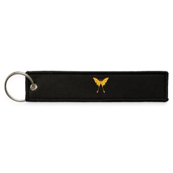 Comet Moth Argema mittrei Cartoon Style - Jet Tag Keychain - black - Front