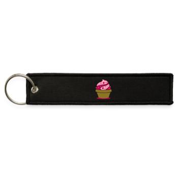 A soft ice cream in a cup - Jet Tag Keychain - black - Front