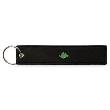 Dino Cartoon Stegosaurus - Jet Tag Keychain - black - Front