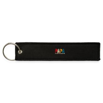 Papa If He Can't Fix It No One Can - Jet Tag Keychain - black - Front