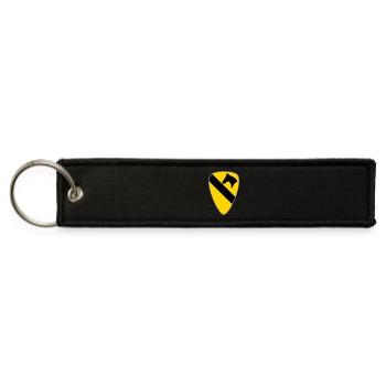 1st Cavalry Division Patch Patriotic - Jet Tag Keychain - black - Front