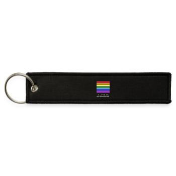 Acceptance Has No Boundaries Pride Graphic Shirt - Jet Tag Keychain - black - Front