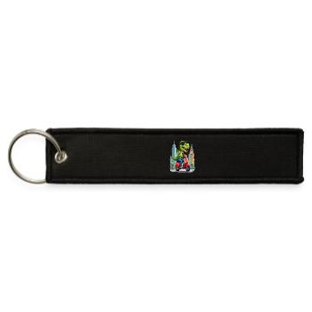 T-Rex on a Scooter – Jurassic Joyride - Jet Tag Keychain - black - Front