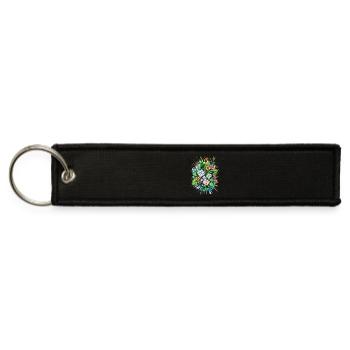 Botanical Repair Emblem Art - Jet Tag Keychain - black - Front