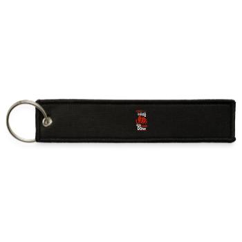 "Dream Big, Hustle Hard – Motivational T-Shirt for - Jet Tag Keychain - black - Front