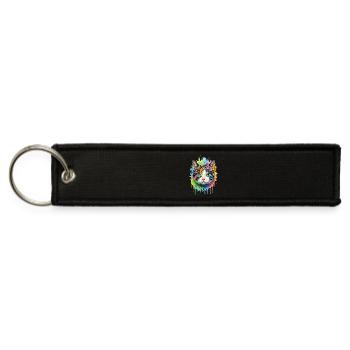 Colorful Cat - Jet Tag Keychain - black - Front