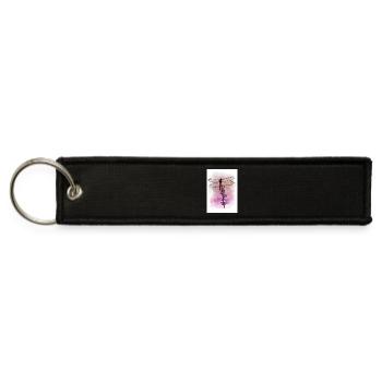 Elegant Dragonfly and Lavender Illustration - Jet Tag Keychain - black - Front