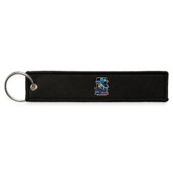 Futuristic T-Rex – Neon Power Beast - Jet Tag Keychain - black - Front