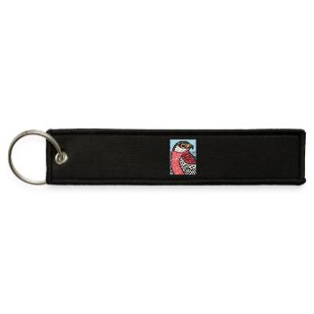 Crimson Hawk Mosaic - Jet Tag Keychain - black - Front