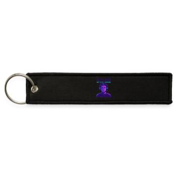 Glitched But Still Gaming – Neon Gamer Art - Jet Tag Keychain - black - Front