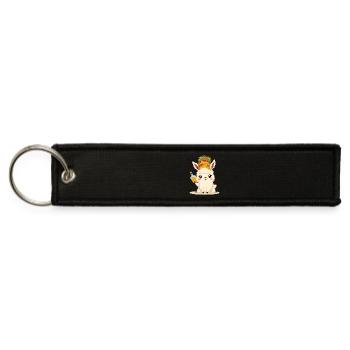 Cute Llama Taco Tequila - Kawaii Food Fun - Jet Tag Keychain - black - Front