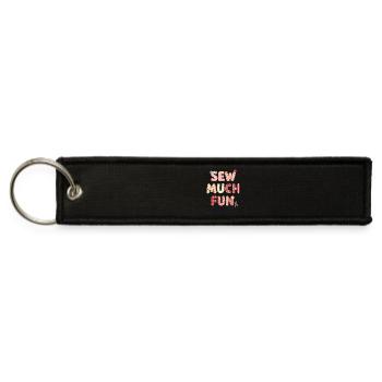 "Sew Much Fun – Cut & Paste" Sewing & Crafting - Jet Tag Keychain - black - Front