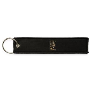 Gold Yaksha Mask: Ornate Thai Guardian - Jet Tag Keychain - black - Front