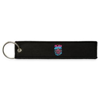 Neon Flower Alien Portrait - Jet Tag Keychain - black - Front
