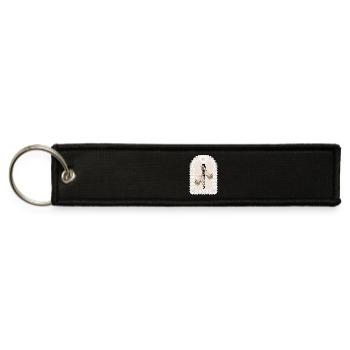 Vintage Butterfly Woman Art - Jet Tag Keychain - black - Front