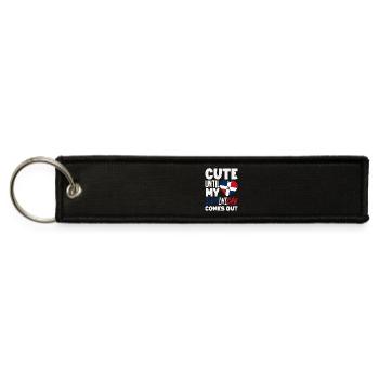 Dominican Republic Vintage Flag Pride Gift - Jet Tag Keychain - black - Front