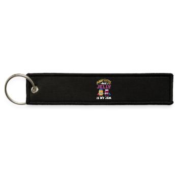 Cute Peanut Butter and Jelly Matching Friend - Jet Tag Keychain - black - Front