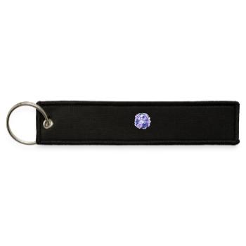 Beautiful Cat With Peonies - Jet Tag Keychain - black - Front