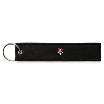 Cybernetic Cat in Futuristic Armor - Jet Tag Keychain - black - Front