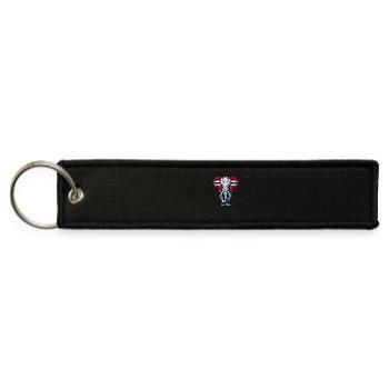 Thailand Elephant Red White Blue National Flag Cul - Jet Tag Keychain - black - Front