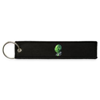 Alien Portrait: Fascinating Face from Another - Jet Tag Keychain - black - Front