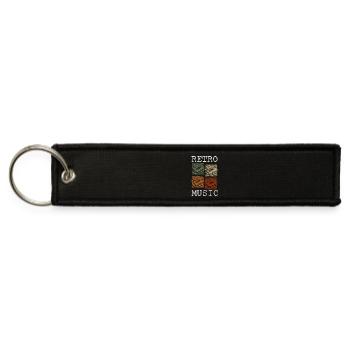Cassette 80s Music Old School Vintage Player - Jet Tag Keychain - black - Front
