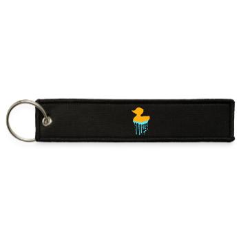 Squeaky duck Bath duck Water drops Graffiti Fun - Jet Tag Keychain - black - Front