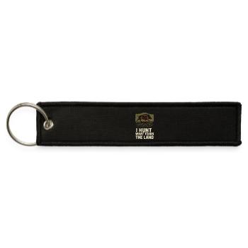 Hog Hunting Feral Pig Boar Control Wild Hog Patrol - Jet Tag Keychain - black - Front