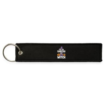 Dancing Witch Halloween Icon - Jet Tag Keychain - black - Front