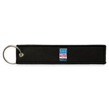 Transgender Pride – The Only Choice: Be Myself - Jet Tag Keychain - black - Front