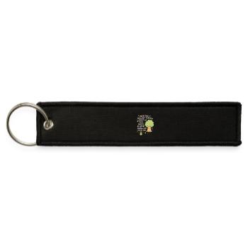 Tiny Seeds Shine Big: Pastel Tree Quote - Jet Tag Keychain - black - Front