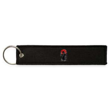Samurai Shadow under Red Sun - Jet Tag Keychain - black - Front