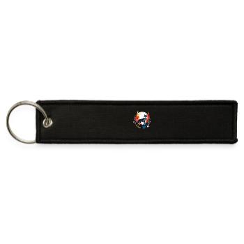 Wolf Pine Trees Full Moon - Jet Tag Keychain - black - Front