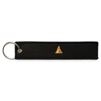 Golden festive shine: radiant Christmas tree - Jet Tag Keychain - black - Front