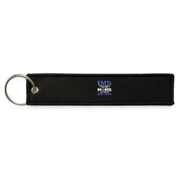 EMTs Don't Brag But Their Moms Do Proud EMT Mom Fi - Jet Tag Keychain - black - Front