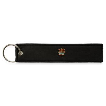Retro Aesthetic Trust Issues But Make It Look Cut - Jet Tag Keychain - black - Front