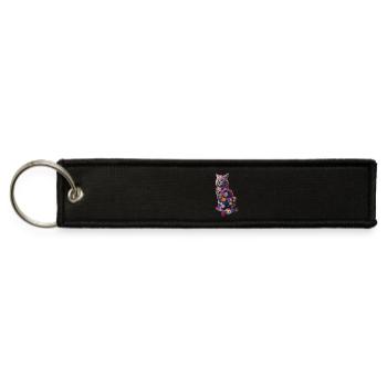 Jellycat Stickers, T-shirt, Funny Cat - Jet Tag Keychain - black - Front