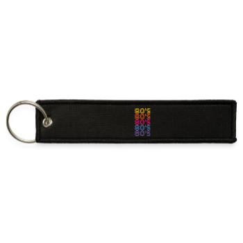 Retro So's Rainbow Grid Vintage Retro Party - Jet Tag Keychain - black - Front