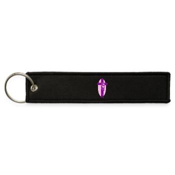Jesus Cross Portrait | Christian Faith Art Design - Jet Tag Keychain - black - Front