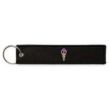 Ice Cream Cone Symbol - Jet Tag Keychain - black - Front