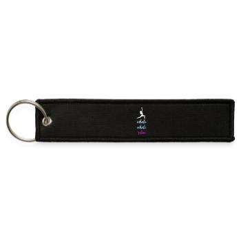 Yoga - Inhale. Exhale. Relax. - Jet Tag Keychain - black - Front