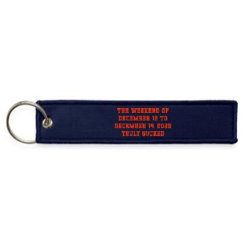 The weekend of December 12 το December 14 2025 tru - Jet Tag Keychain - navy - Front
