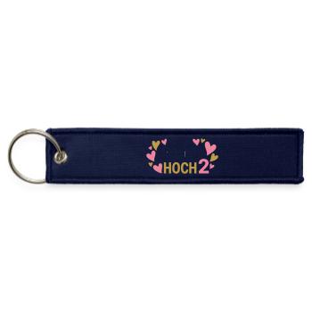 To the Power of 2 Hearts Twins Mother of Two - Jet Tag Keychain - navy - Front