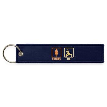 Yoga Stickfigures - Jet Tag Keychain - navy - Front
