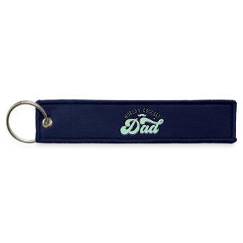 World's Goolest Dad Retro Script - Jet Tag Keychain - navy - Front