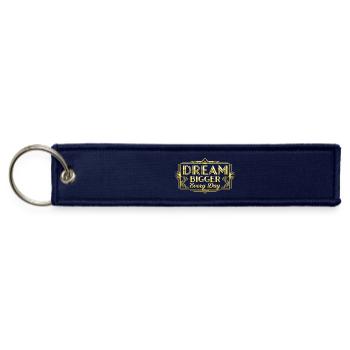 Dream Bigger Everyday Art Deco Gold - Jet Tag Keychain - navy - Front